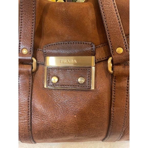 Prada Tessuto Leather Pushlock Tote bag ((pu220 - Picture 4 of 10